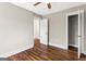 Bedroom with beautiful hardwood floors and neutral wall colors, doors, and trim at 2835 Laguna Dr, Decatur, GA 30032