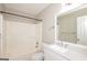 Bathroom featuring a tub shower and granite vanity top at 2090 Blackberry Ln, Auburn, GA 30011