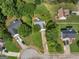 Aerial view showing the property within the neighborhood and surrounding green spaces at 404 Northwind Pl, Stockbridge, GA 30281
