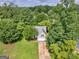 Aerial view of home surrounded by mature trees, spacious yard, and a private setting at 404 Northwind Pl, Stockbridge, GA 30281