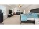 Spacious main bedroom featuring a tray ceiling, neutral carpet, and lots of natural light at 4105 Vista Pointe Dr, Cumming, GA 30028