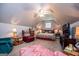 Attic bedroom features vaulted ceilings, ceiling fan, and a sitting area at 109 National Way, Carrollton, GA 30116