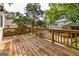 Spacious wood deck in a private setting, with lush greenery creating a relaxing outdoor space at 44 Twiggs Cor, Peachtree City, GA 30269