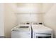 Laundry room with modern front load washer and dryer for convenient chores at 345 Sharon Dr, Fayetteville, GA 30214