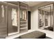 Walk-in closet features custom shelves and storage to maximize organization with mirror to complete outfits at 3181 Buck Branch Rd, Conyers, GA 30094