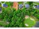 Wide aerial view showcasing the location of the property within a scenic landscape near a golf course at 204 Pinehurst Way, Carrollton, GA 30116
