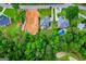 Aerial perspective of the property near a golf course, highlighting its verdant surroundings at 204 Pinehurst Way, Carrollton, GA 30116