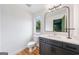 Modern bathroom featuring a sleek vanity with dark gray cabinetry and a contemporary mirror at 32 Walthall Ne St # A, Atlanta, GA 30307