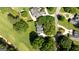 Aerial view of the property showing its location on a golf course at 595 Mcgarity Dr, Mcdonough, GA 30252