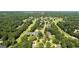 Aerial view of a property nestled within a lush neighborhood, bordering a golf course at 595 Mcgarity Dr, Mcdonough, GA 30252