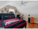 Bedroom with ceiling fan, a sloped ceiling, hardwood floors, and a window at 141 Wexford Ct, Stockbridge, GA 30281