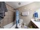 Practical bathroom featuring a shower and a basic vanity, designed for everyday use and convenience at 105 N River Dr # G, Sandy Springs, GA 30350