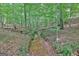 Lush wooded lot with a creek flowing through the leafy, natural landscape at 460 Morgan Mill Rd, Brooks, GA 30205