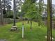 Lush backyard featuring a picnic table set, trees, and a well-maintained lawn, creating a peaceful retreat at 529 Valley Woods Se Cir, Conyers, GA 30094