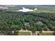 A beautiful home surrounded by dense forest with a lake in the distance at 172 Sam Solomon Rd, Locust Grove, GA 30248