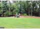 Lush green backyard with a wooden playset for to enjoy at 1310 Larkview Sw Dr, Lilburn, GA 30047