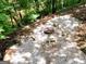 Private backyard including gravel fire pit and seating area among natural trees at 1310 Larkview Sw Dr, Lilburn, GA 30047