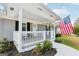 Inviting front porch with white railing, outdoor seating, and an American flag displayed with curb appeal at 456 Pretty View Se Ln, Smyrna, GA 30082