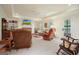 Comfortable living room with a stone fireplace, built-in bookshelves, and ample seating at 6017 Chestatee Creek Nw Ct, Acworth, GA 30101