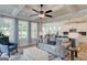 Bright open living room with stylish furniture and seamless flow to kitchen at 4484 Eastbrook Pl # 54B, Snellville, GA 30039