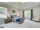 Bright bedroom featuring large windows, soft grey walls, plush grey carpet and a comfortable sitting chair at 4484 Eastbrook Pl # 54B, Snellville, GA 30039
