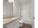 Clean bathroom with tub and shower combination at 36 Crescent Chase, Dallas, GA 30157