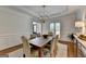 Bright dining room with chandelier, beautiful wainscoting and hardwood floors at 5245 Cottage Farm Rd, Johns Creek, GA 30022