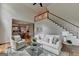 The living room features a fireplace, high ceilings, and an open floor plan at 5245 Cottage Farm Rd, Johns Creek, GA 30022