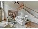 The living room features a fireplace, high ceilings, and an open floor plan at 5245 Cottage Farm Rd, Johns Creek, GA 30022