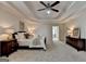 Spacious main bedroom showcases a tray ceiling, ceiling fan, and ensuite bath access at 5245 Cottage Farm Rd, Johns Creek, GA 30022