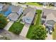 An aerial view of the home and its manicured lawn, long driveway, and neighborhood setting at 3725 Downing Dr, Cumming, GA 30040