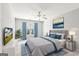Cozy bedroom with stylish bed, mounted TV, and a bright window view at 3725 Downing Dr, Cumming, GA 30040