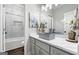 Elegant bathroom with marble accents, modern vanity, and stylish fixtures at 50 Birch Road, Covington, GA 30014
