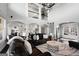 Elegant living room with hardwood floors, soaring ceilings, open floor plan, and modern finishes at 50 Birch Road, Covington, GA 30014