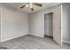 View of a carpeted bedroom with an open closet at 2898 Cedar Trace Dr, Ellenwood, GA 30294