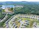 Panoramic aerial view showcasing the community with mature trees and beautiful landscaping at 4160 Grandview Vista St, Cumming, GA 30028