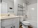 Clean bathroom featuring modern fixtures, vanity, and updated shower/tub combo at 1048 Falls Brooke Dr, Conyers, GA 30094
