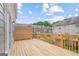Newly built wooden deck overlooking a backyard and neighborhood, ideal for relaxation and entertaining at 10775 Brunson Dr, Johns Creek, GA 30097