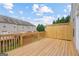 Spacious wooden deck perfect for outdoor gatherings with a privacy fence and neighborhood views at 10775 Brunson Dr, Johns Creek, GA 30097