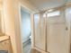 Bathroom with a glass shower and granite counters at 5342 Legacy Trl # 30, Douglasville, GA 30135