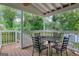 A screened porch offers outdoor dining space with a table and chairs, surrounded by a lush green landscape at 792 Mimosa Se Dr, Marietta, GA 30060