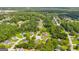 Wide aerial view of a residential neighborhood featuring tree-lined streets and diverse housing styles in Georgia at 684 Doe Lane Ln, Loganville, GA 30052
