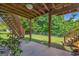 Backyard view from under deck featuring a fence and wooded area at 684 Doe Lane Ln, Loganville, GA 30052