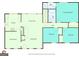 Floor plan depicting the layout of the first floor of the home with kitchen, bedrooms, living room, and bathrooms at 178 Castleair Ne Dr, Kennesaw, GA 30144