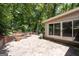 Private backyard patio with brick pavers, and a built in brick grill at 2917 Rockingham Nw Dr, Atlanta, GA 30327