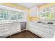 Bright kitchen with ample counter space, stainless steel dishwasher, and a view from the bay window at 2917 Rockingham Nw Dr, Atlanta, GA 30327