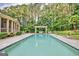Beautiful in-ground pool with a backyard retreat featuring a pergola, dining, and lounge areas at 310 Westbourne Dr, Tyrone, GA 30290