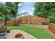 Backyard with lush grass, tasteful plants, and privacy fence at 142 Holly Mill Village Dr, Canton, GA 30114