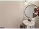 Hall bathroom featuring a modern sink and decorative mirror with rope details at 142 Holly Mill Village Dr, Canton, GA 30114