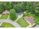 An aerial view displays a charming neighborhood with lush greenery and well-maintained homes at 1694 Pheasant Dr, Atlanta, GA 30238
